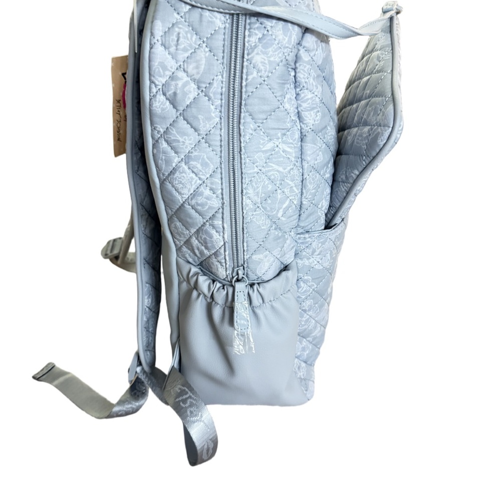 Betsey Johnson Quilted Blue Backpack with Pouch - Picture 5 of 7